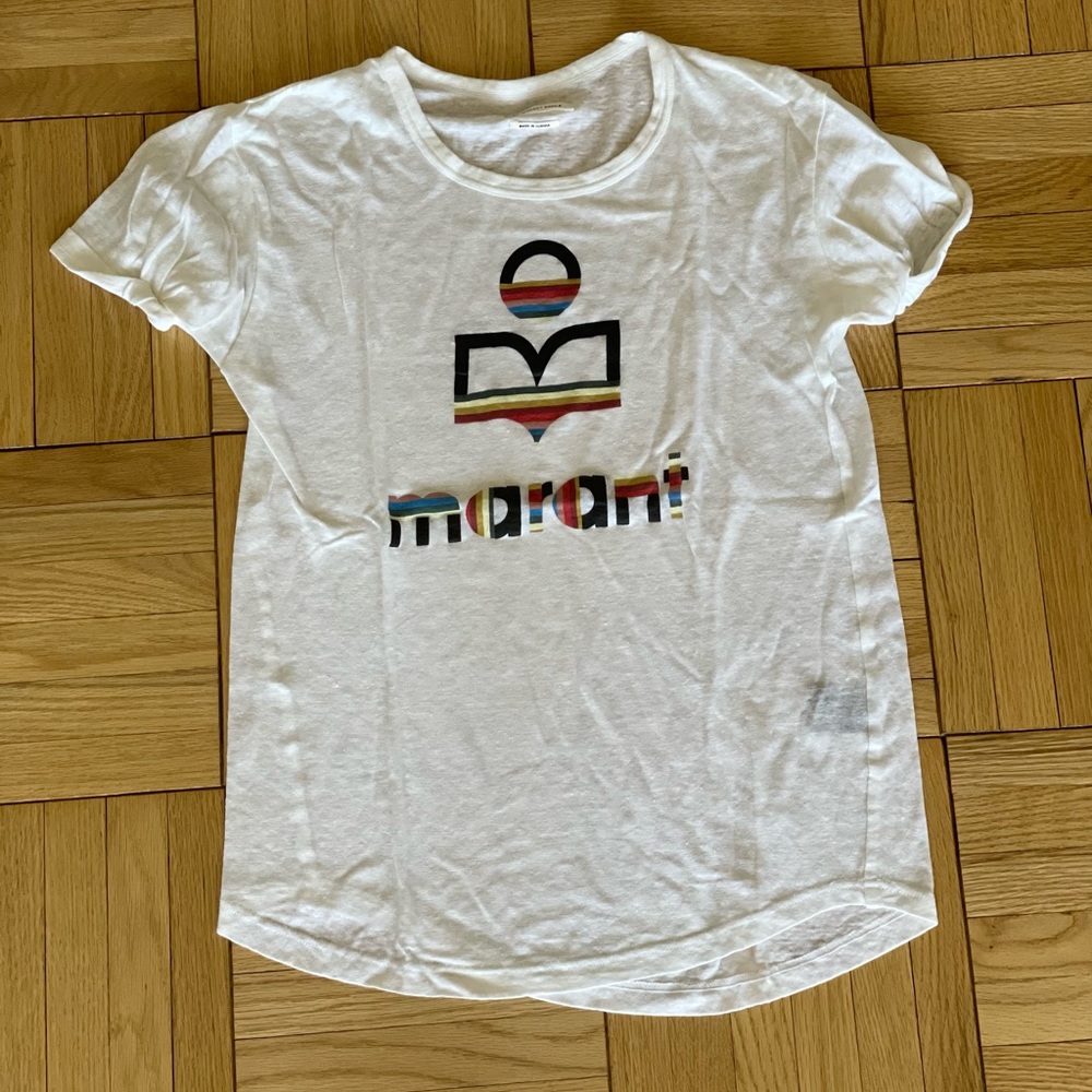 Isabel Marant Etoile Linen Logo T-Shirt